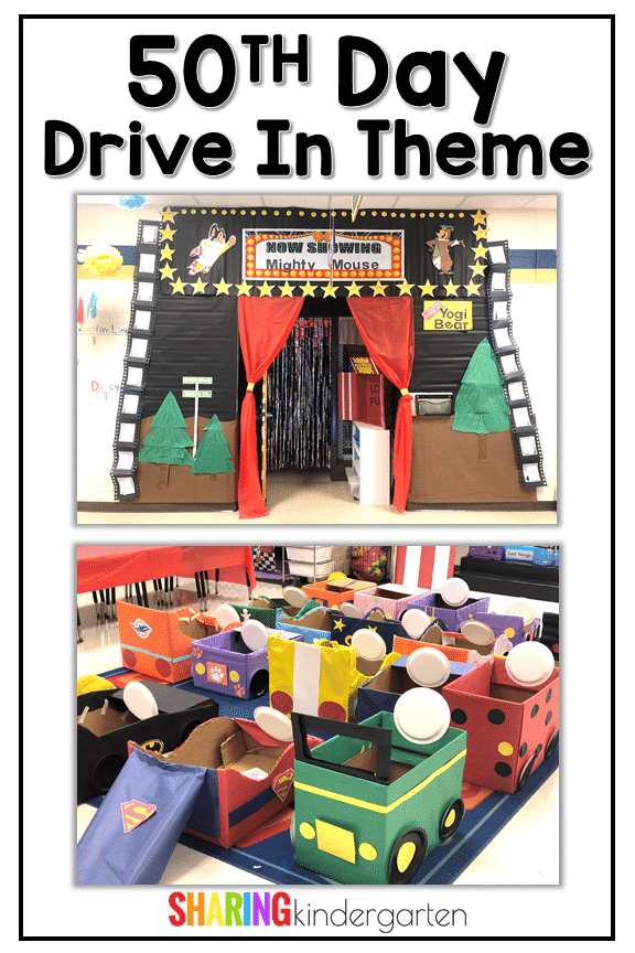 50th day drive-in theme from Sharing Kindergarten