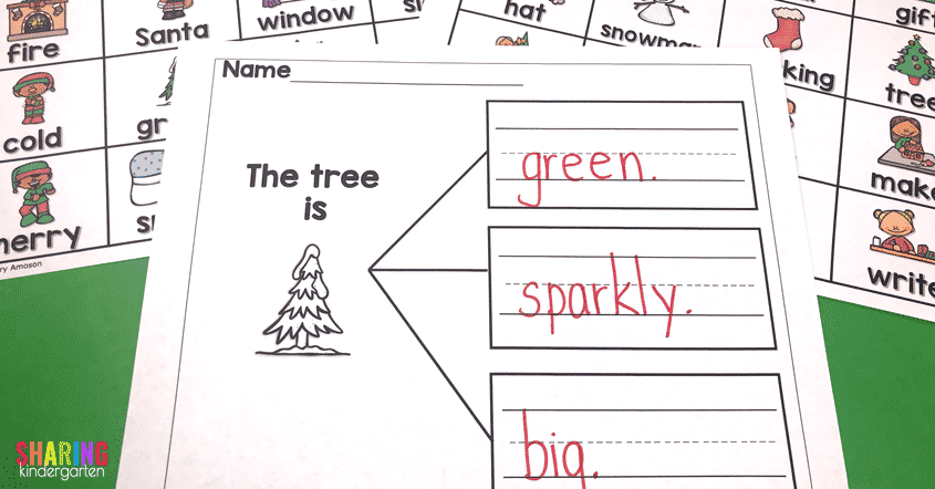 Christmas activity for writing with word walls