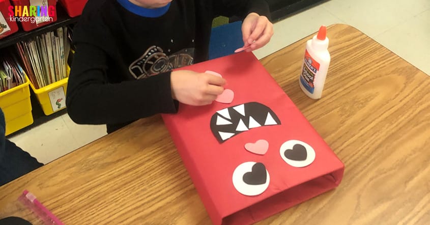 Students can put together their Valentine boxes.