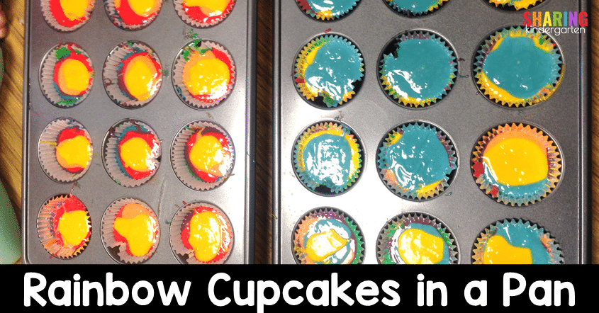 Check out these rainbow cupcakes that are ready to be baked.