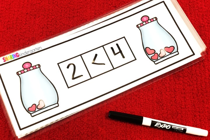 Comparing numbers is fun with this new and engaging Valentine activities