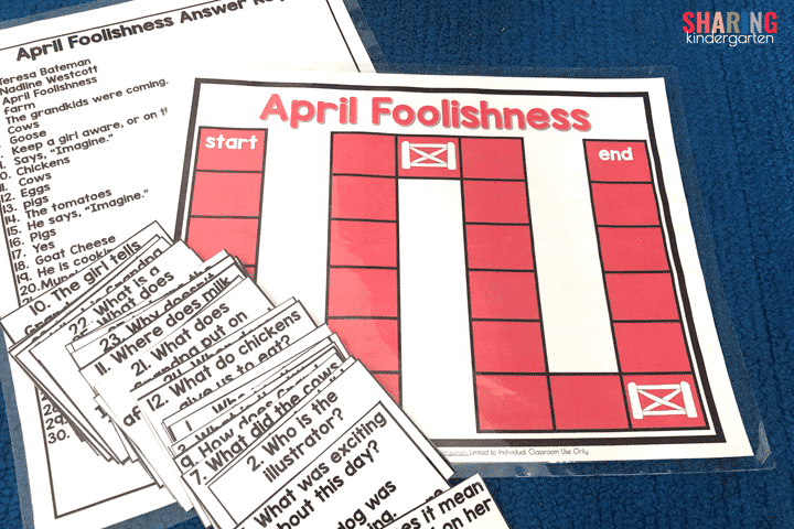 Reading comprehension game for the book April Foolishness