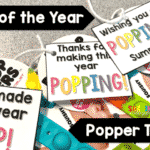 End of the Year Freebie Popper Tags