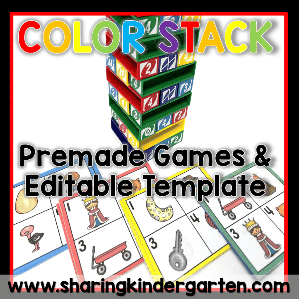 Color Stack Games Premade and Editable for Uno Stacko