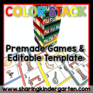 Color Stack Games Premade and Editable for Uno Stacko