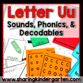 Letter Uu Activities Structured Literacy OG Printables Center Kinder
