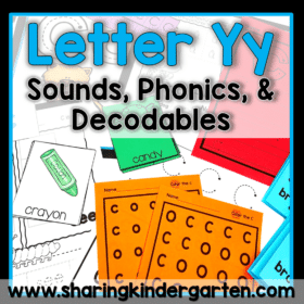 Letter Yy Activities Structured Literacy OG Printables Center Kinder