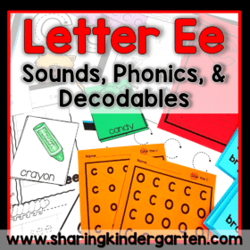 Letter Ee Activities Structured Literacy OG Printables Center Kinder