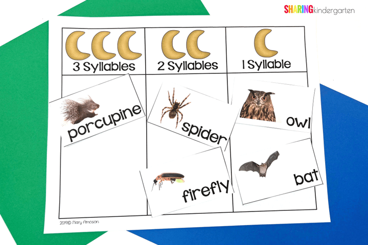 Nocturnal Animal syllable sorting is fun!