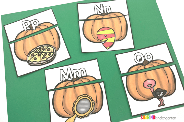 Pumpkin Matching with Letters and Sounds