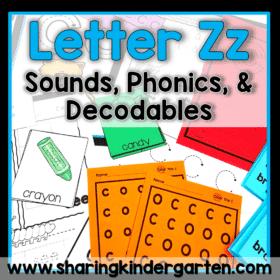 Letter Zz Activities Structured Literacy OG Printables Center Kinder
