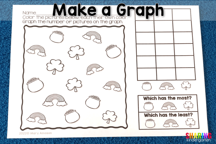 Make a Graph St. Patrick's Day Learning Activities for Kindergarten