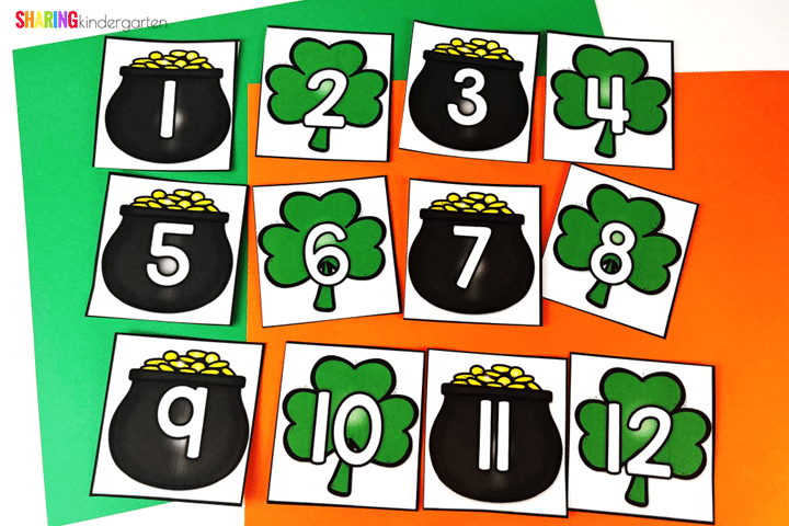 St. Patrick's Day Learning Activities for Kindergarten with counting shamrocks