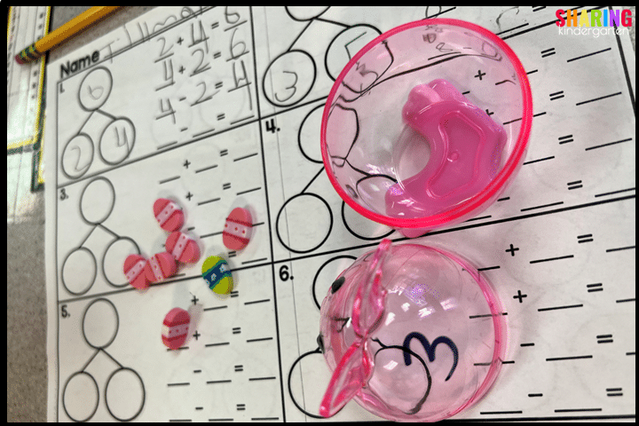 Learning With the Easter Eggs and Mini Erasers for Math Activities