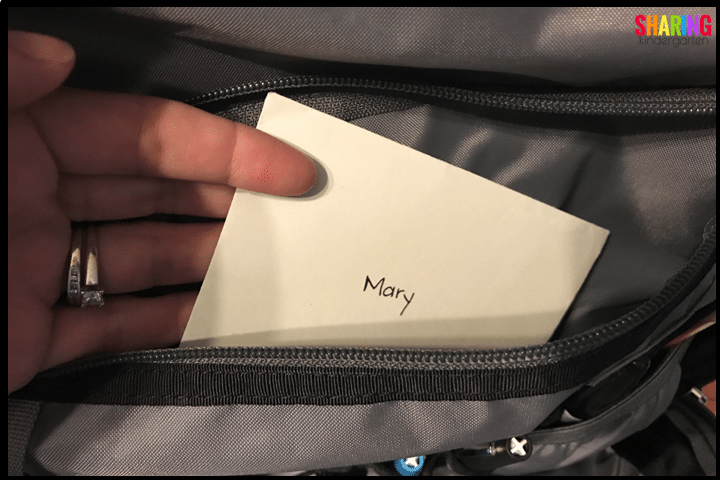 Holds Positive Notes for When You Need Them in a teacher book bag