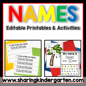 Editable Name Writing Practice Printables