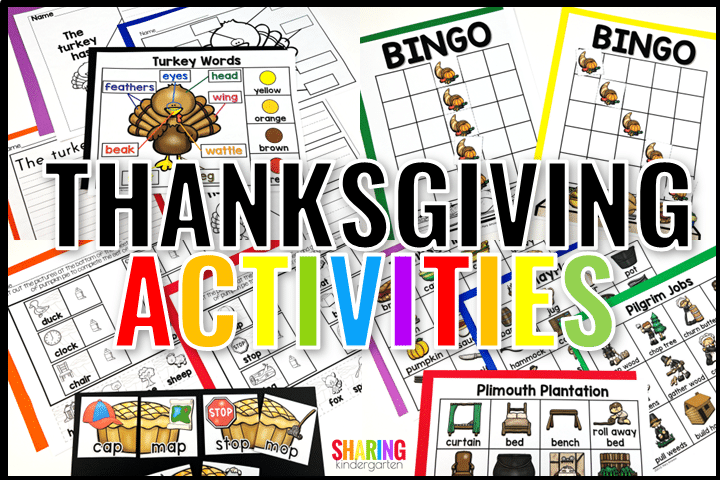 Thanksgiving Printables and Thanksgiving Worksheets for Kindergarten