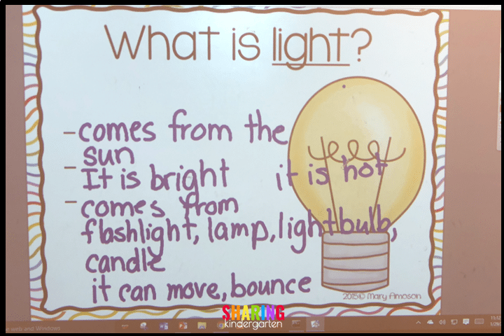 Day 1: What is light? Kindergarten Lights and Shadows Activities