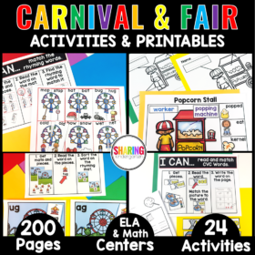 Carnival Themed Activities for Kindergarten | Literacy Centers, Math, & Writing